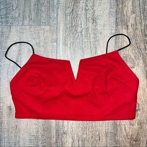 NWOT, Shein Red Notch Neck Cropped Cami